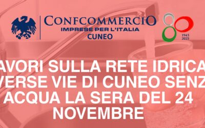 Lavori sulla rete idrica. Diverse vie di Cuneo senza acqua la sera del 24 novembre